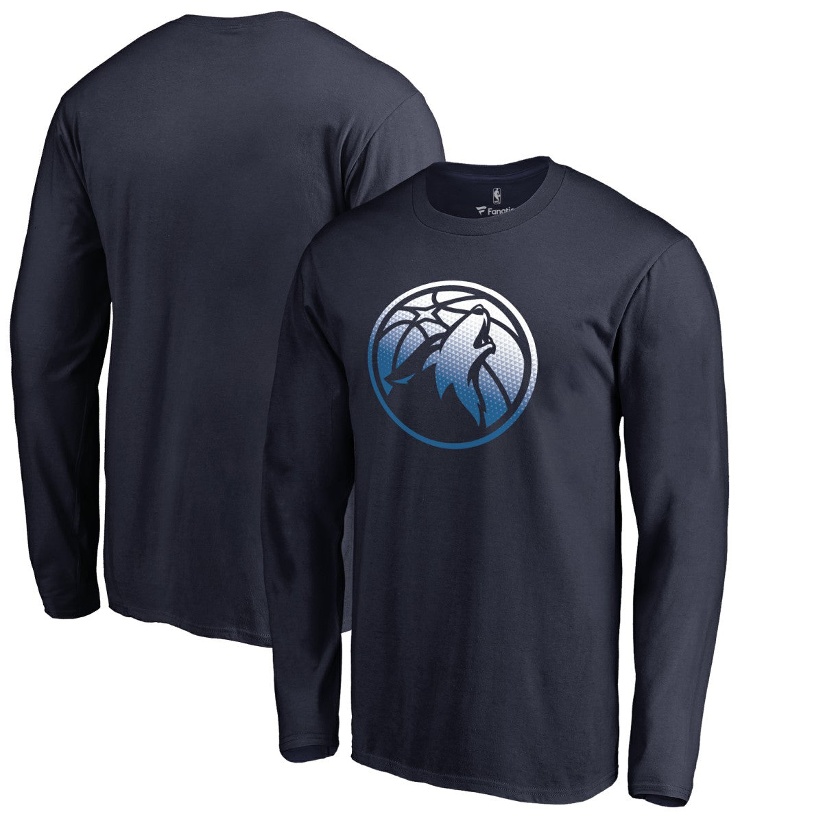 Minnesota Timberwolves Gradient Logo Long Sleeve T-Shirt Navy outlet