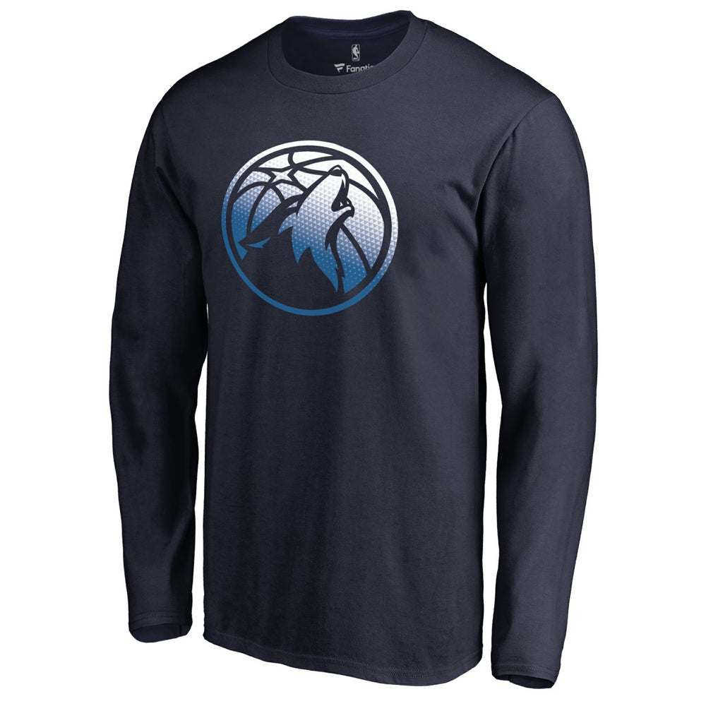 Minnesota Timberwolves Gradient Logo Long Sleeve T-Shirt Navy outlet