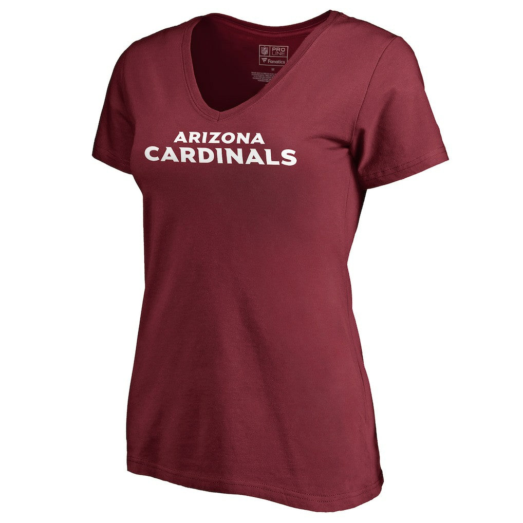 Arizona Cardinals Women's Wordmark V-Neck T-Shirt - Cardinal T-shirts