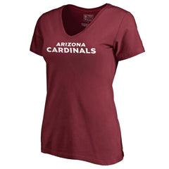 Arizona Cardinals Women's Wordmark V-Neck T-Shirt - Cardinal T-shirts