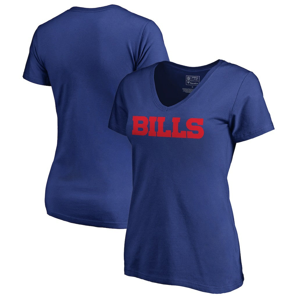 Buffalo Bills Women's Wordmark V-Neck T-Shirt - Royal T-shirts