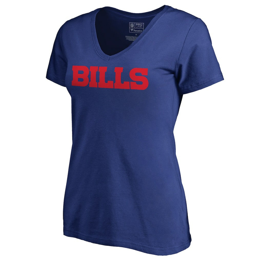 Buffalo Bills Women's Wordmark V-Neck T-Shirt - Royal T-shirts