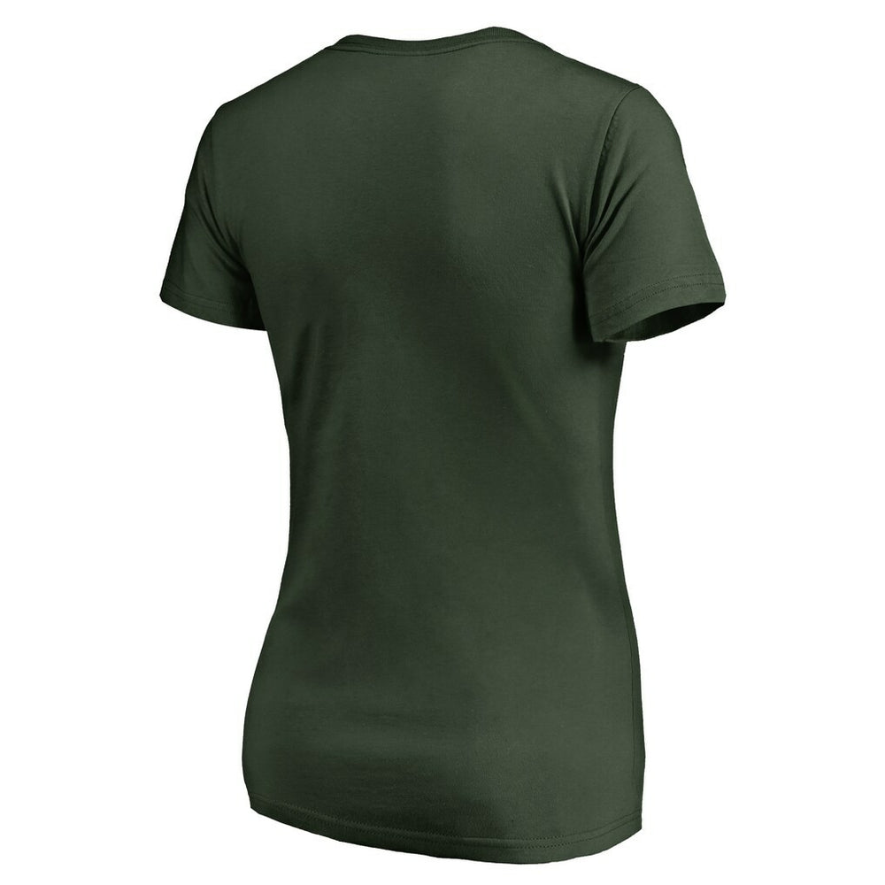 Green Bay Packers Women's Wordmark V-Neck T-Shirt - Green T-shirts