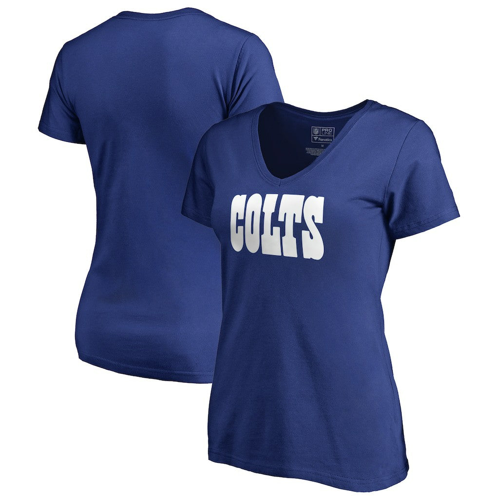Indianapolis Colts Women's Wordmark V-Neck T-Shirt - Royal T-shirts
