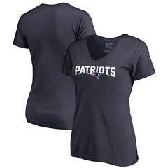 New England Patriots Women's Wordmark V-Neck T-Shirt - Navy T-shirts