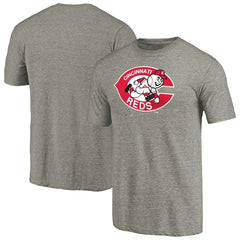 Cincinnati Reds Cooperstown Collection Forbes Tri-Blend T-Shirt - Ash T-shirts