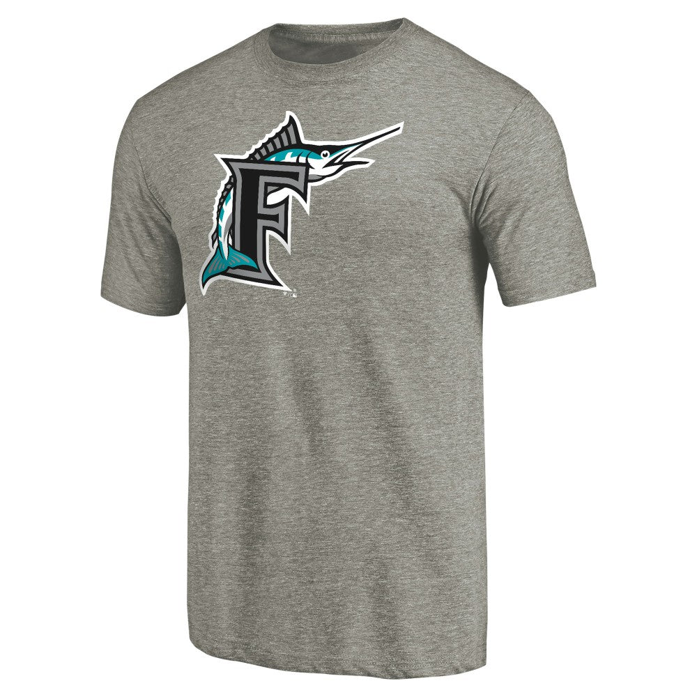 Miami Marlins Cooperstown Collection Forbes Tri-Blend T-Shirt - Ash T-shirts