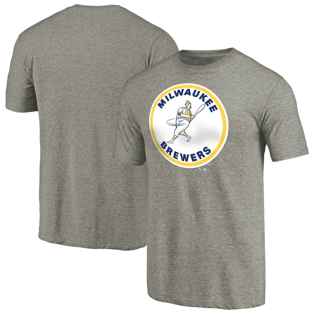 Milwaukee Brewers Cooperstown Collection Forbes Tri-Blend T-Shirt - Ash T-shirts