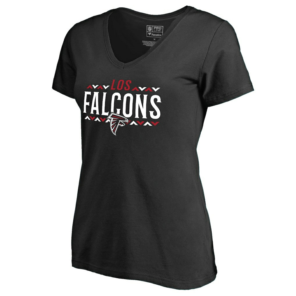 Atlanta Falcons Women's Arriba V-Neck T-Shirt - Black T-shirts