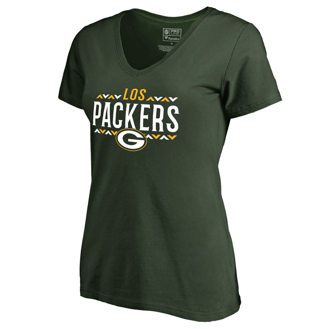 Green Bay Packers Women's Arriba V-Neck T-Shirt - Green T-shirts