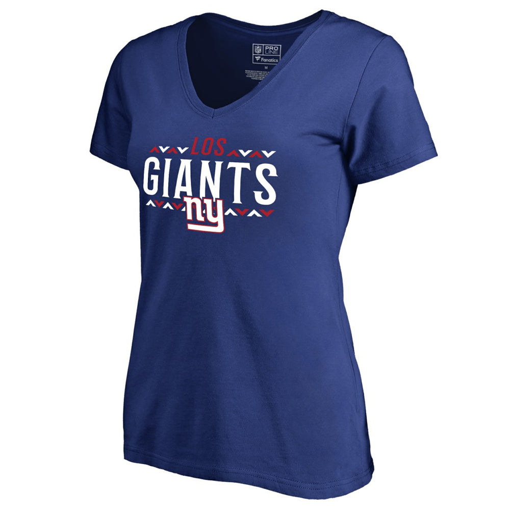 New York Giants Women's Arriba V-Neck T-Shirt - Royal T-shirts