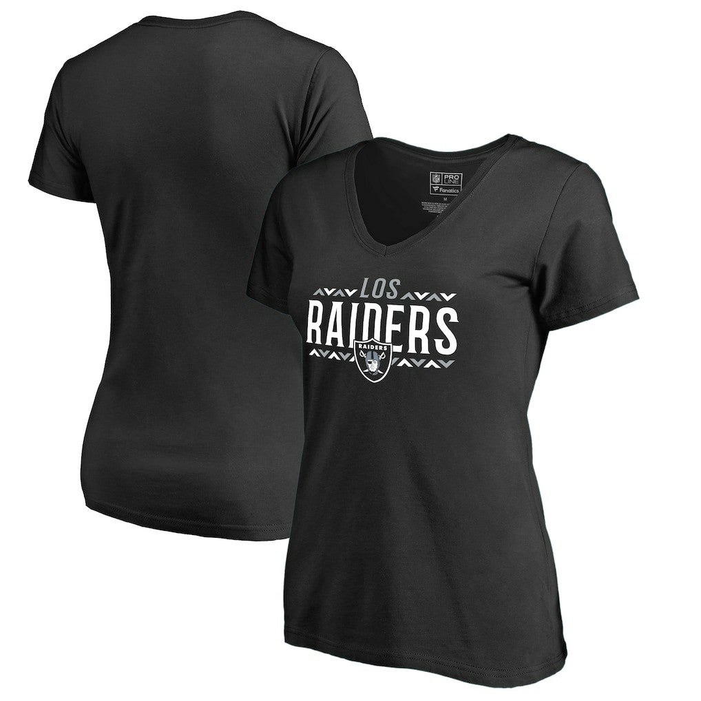 Las Vegas Raiders Women's Arriba V-Neck T-Shirt - Black T-shirts
