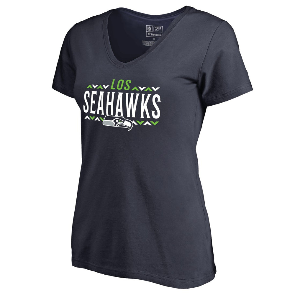 Seattle Seahawks Women's Arriba V-Neck T-Shirt - Navy T-shirts