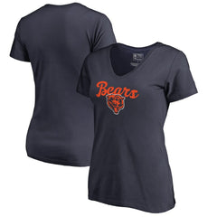Chicago Bears Women's Freehand V-Neck T-Shirt - Navy T-shirts