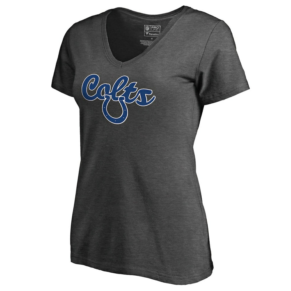 Indianapolis Colts Women's Freehand V-Neck T-Shirt - Dark Heathered Gray T-shirts