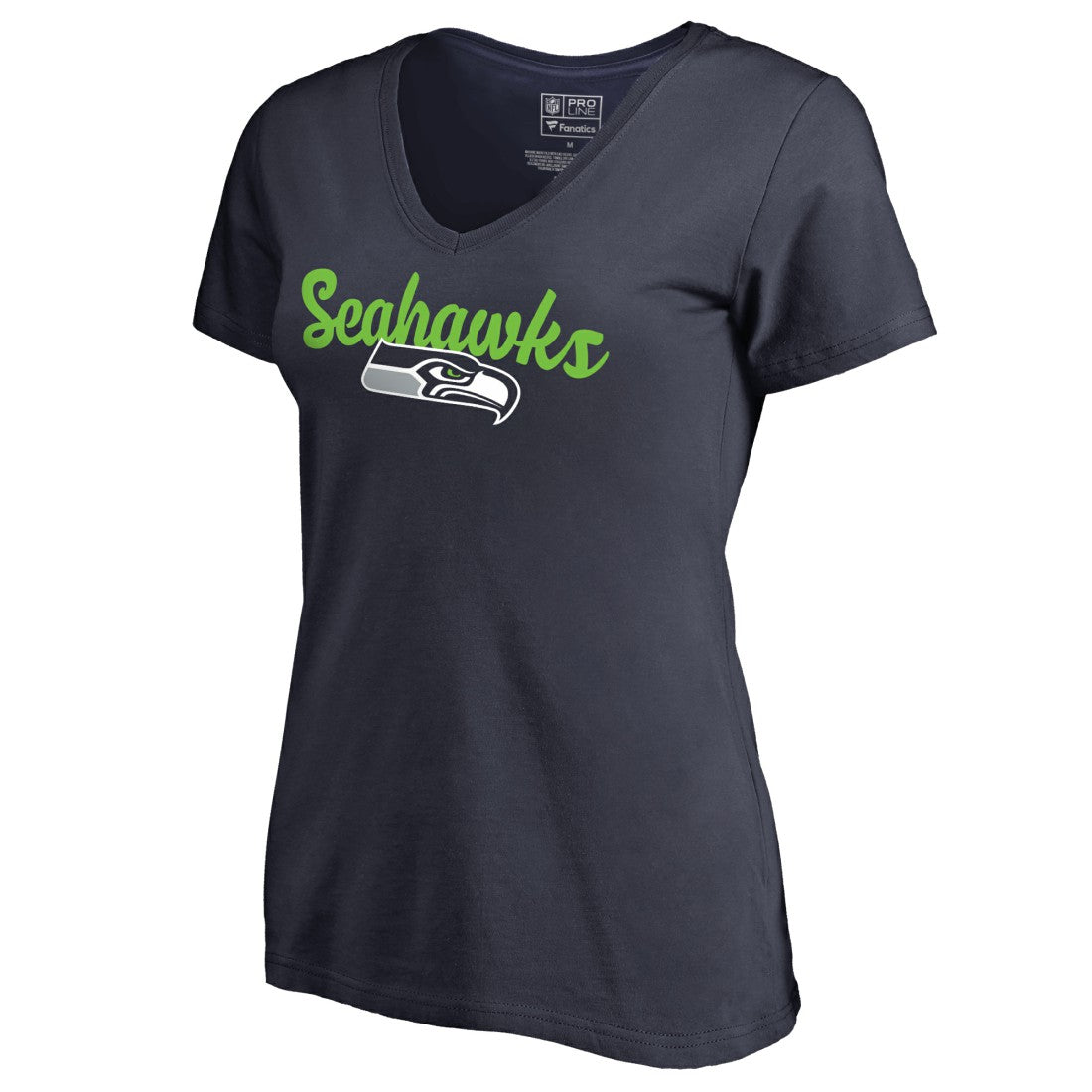 Seattle Seahawks Women's Freehand V-Neck T-Shirt - Navy T-shirts