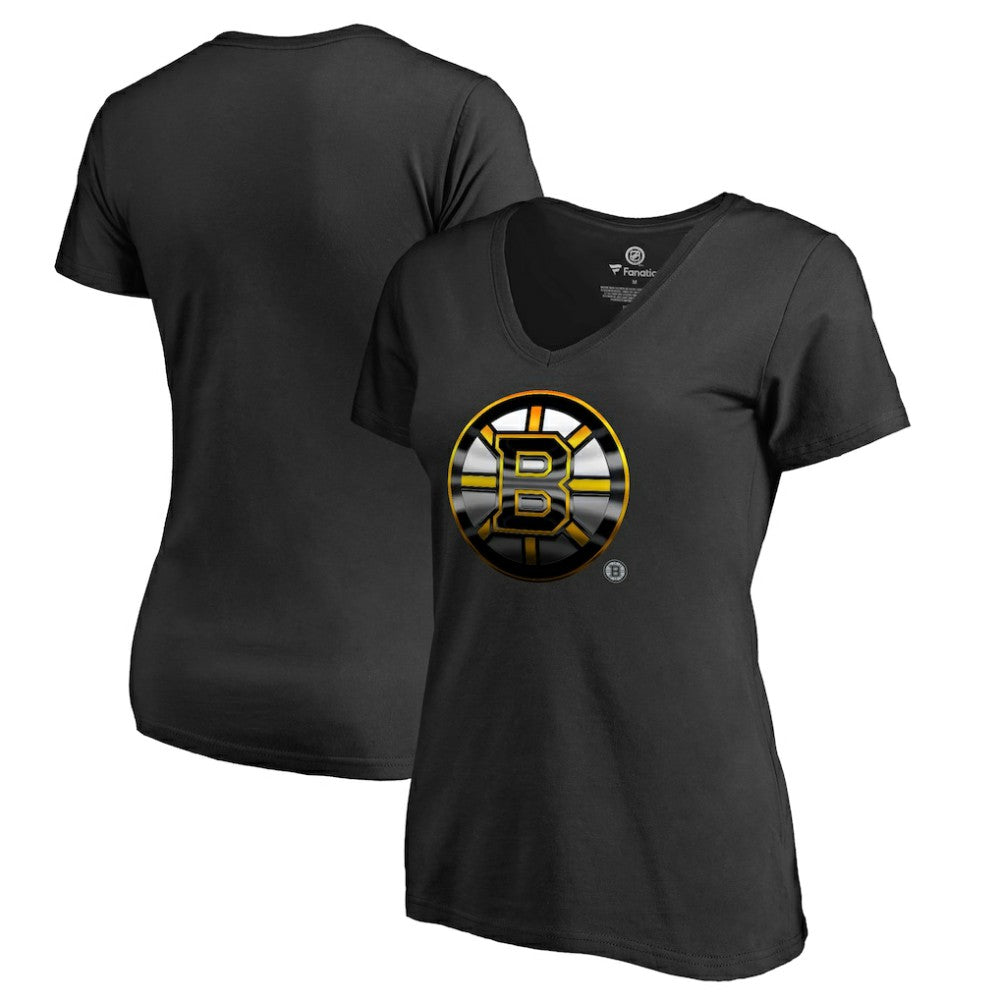 Boston Bruins Women's Midnight Mascot V-Neck T-Shirt - Black | US 2874590