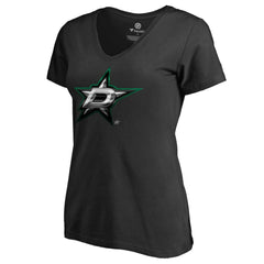 Dallas Stars Women's Midnight Mascot V-Neck T-Shirt - Black | US 2874602