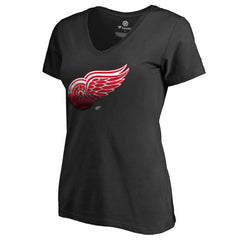 Detroit Red Wings Women's Midnight Mascot V-Neck T-Shirt - Black | US 2874605