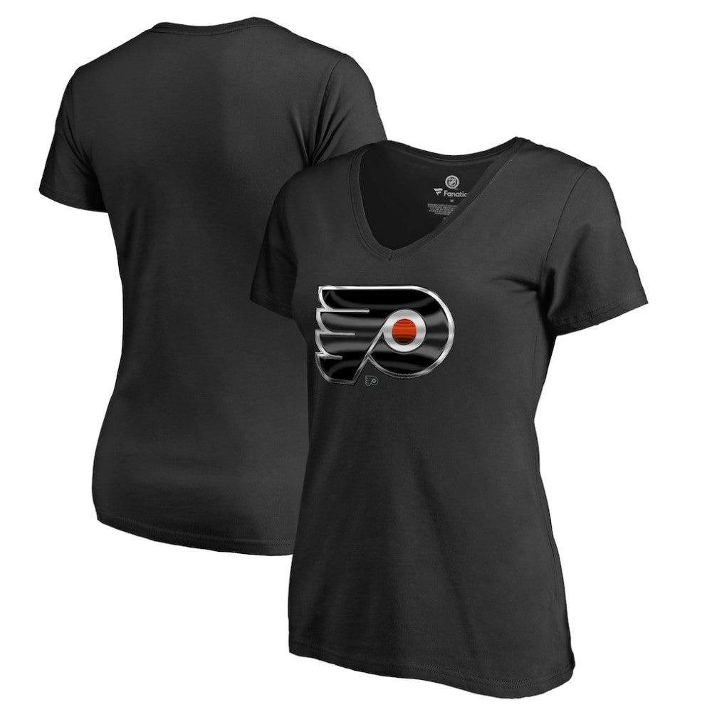 Philadelphia Flyers Women's Midnight Mascot V-Neck T-Shirt - Black | US 2874624