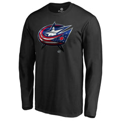Columbus Blue Jackets Midnight Mascot Long Sleeve T-Shirt - Black | US 2874741