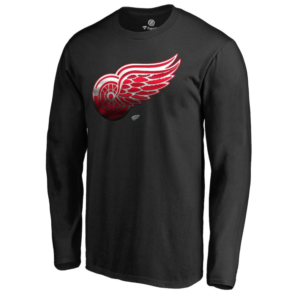 Detroit Red Wings Midnight Mascot Long Sleeve T-Shirt - Black | US 2874743