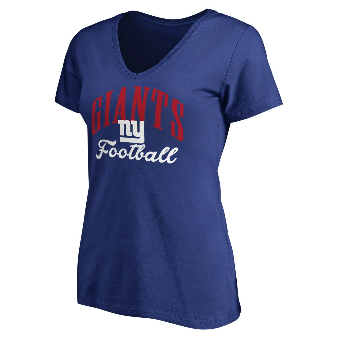 New York Giants Women's Victory Script V-Neck T-Shirt -Royal