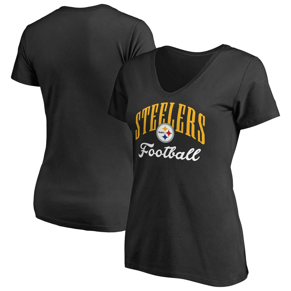 Pittsburgh Steelers Women's Victory Script V-Neck T-Shirt