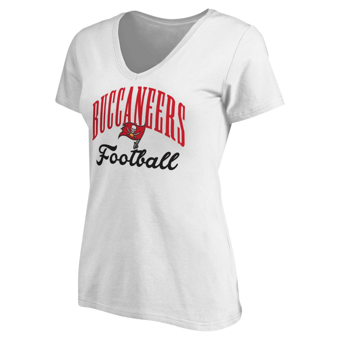 Tampa Bay Buccaneers Women's Victory Script V-Neck T-Shirt -White