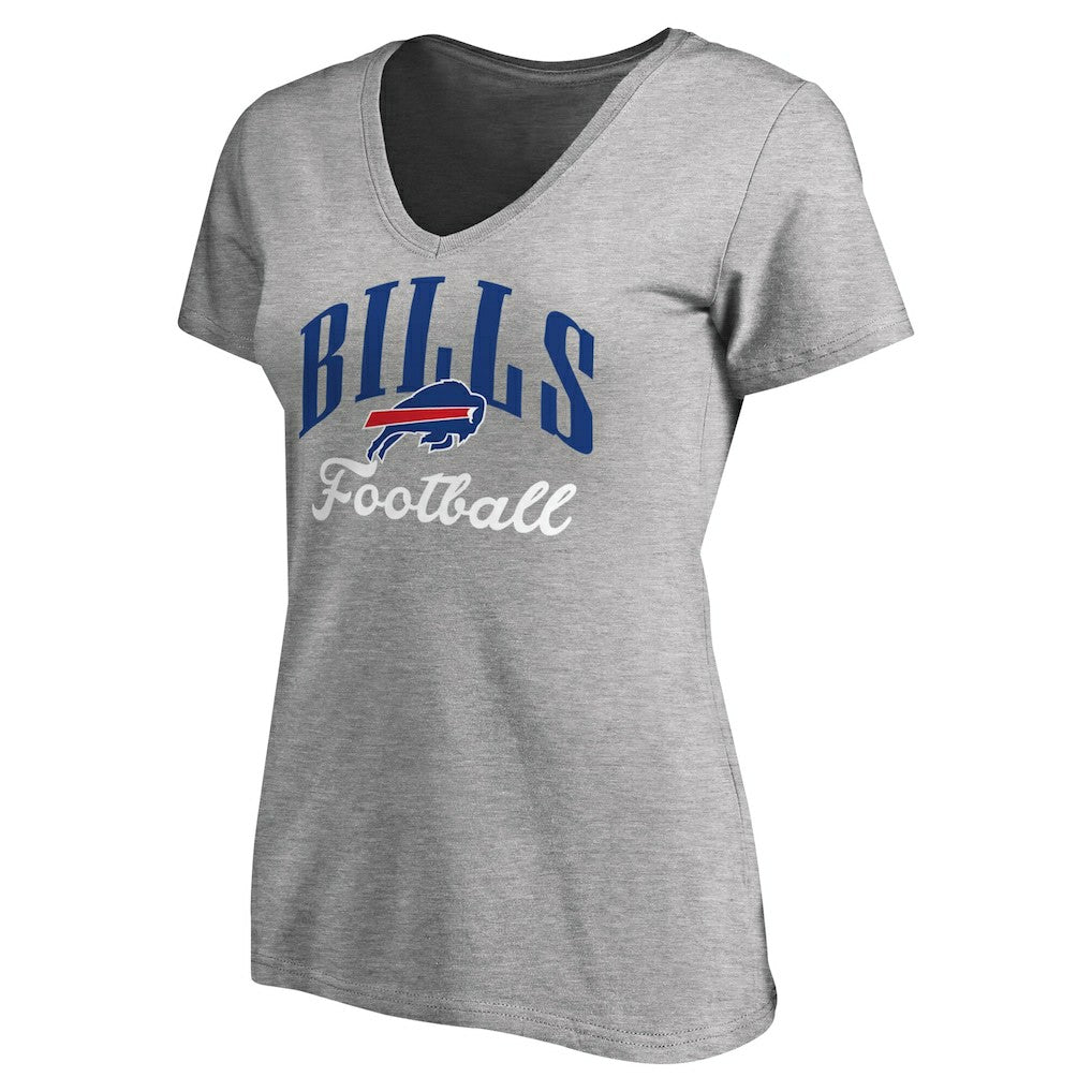 Buffalo Bills Women's Victory Script V-Neck T-Shirt - Heathered Gray T-shirts