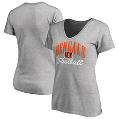 Cincinnati Bengals Women's Victory Script V-Neck T-Shirt - Heather Gray T-shirts