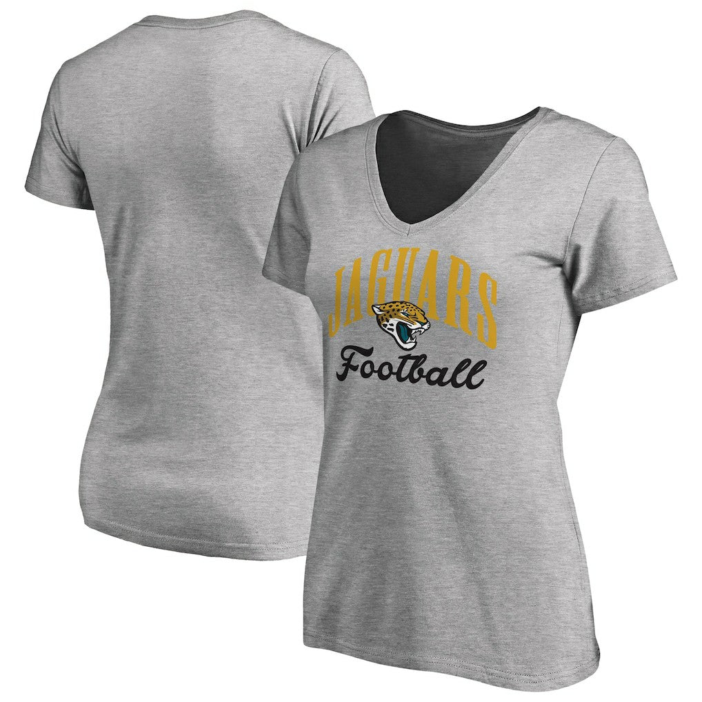 Jacksonville Jaguars Women's Victory Script V-Neck T-Shirt - Heathered Gray T-shirts