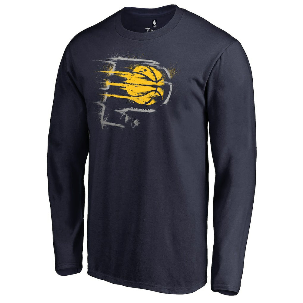 Indiana Pacers Splatter Logo Long Sleeve T-Shirt Navy outlet
