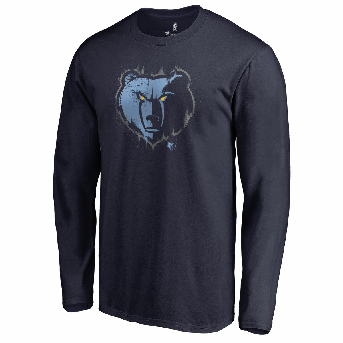 Memphis Grizzlies Splatter Logo Long Sleeve T-Shirt Navy