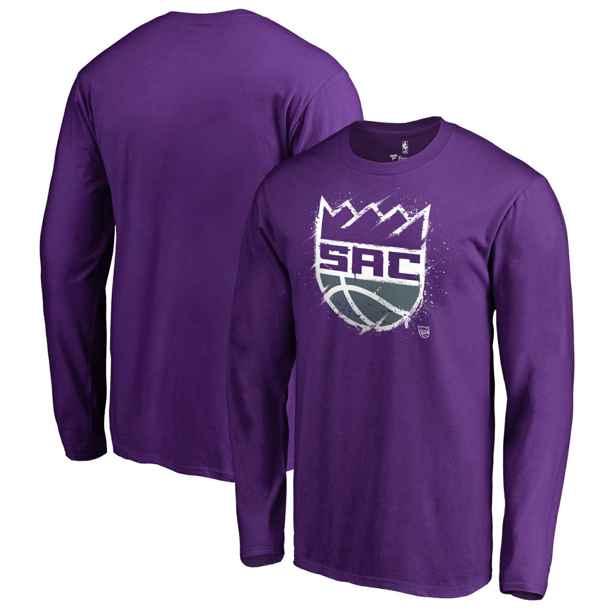 Sacramento Kings Splatter Logo Long Sleeve T-Shirt Purple outlet