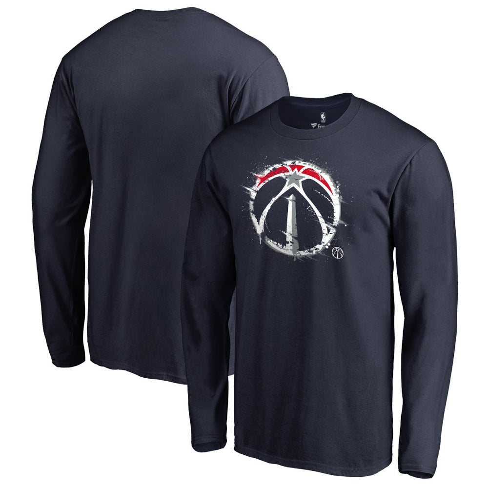 Washington Wizards Splatter Logo Long Sleeve T-Shirt Navy