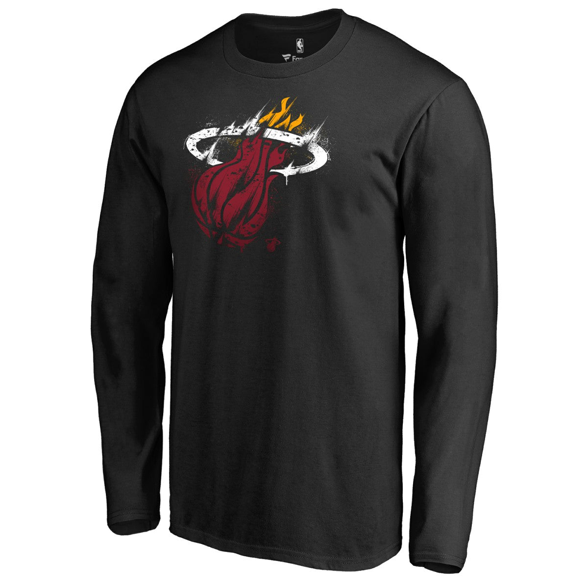Miami Heat Splatter Logo Long Sleeve T-Shirt Black outlet