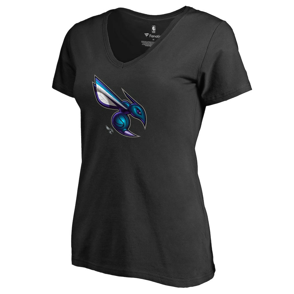Charlotte Hornets Women's Midnight Mascot V-Neck T-Shirt Black