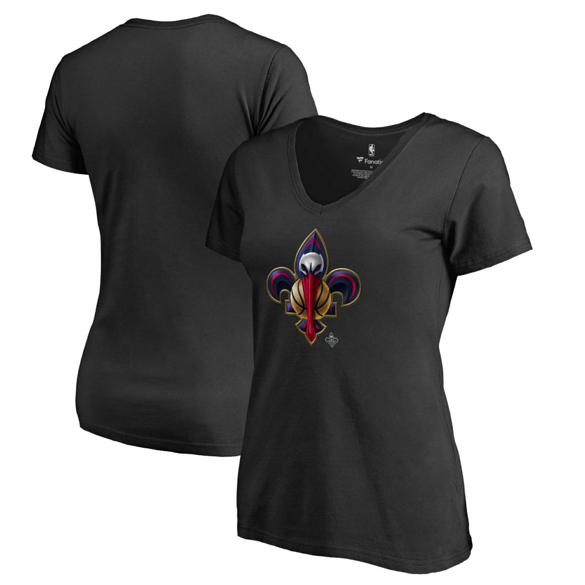 New Orleans Pelicans Women's Midnight Mascot V-Neck T-Shirt Black