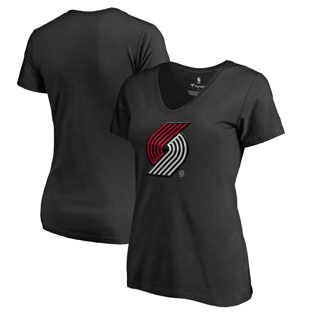 Portland Trail Blazers Women's Midnight Mascot V-Neck T-Shirt Black outlet