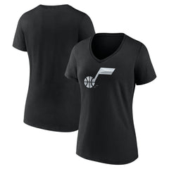 Utah Jazz Women's Midnight Mascot V-Neck T-Shirt Black