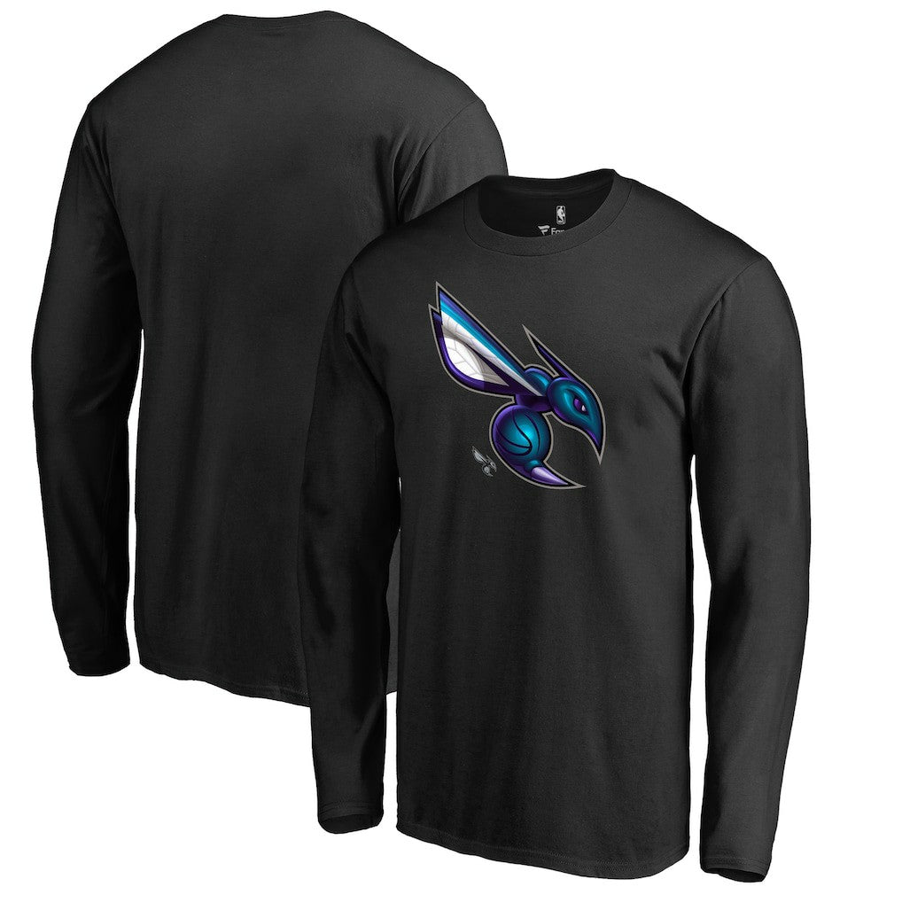 Charlotte Hornets Midnight Mascot Long Sleeve T-Shirt Black outlet