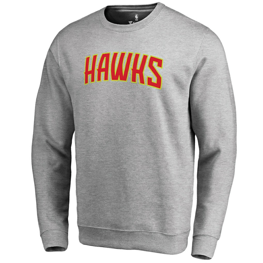 Atlanta Hawks Wordmark Pullover Sweatshirt Heathered Gray