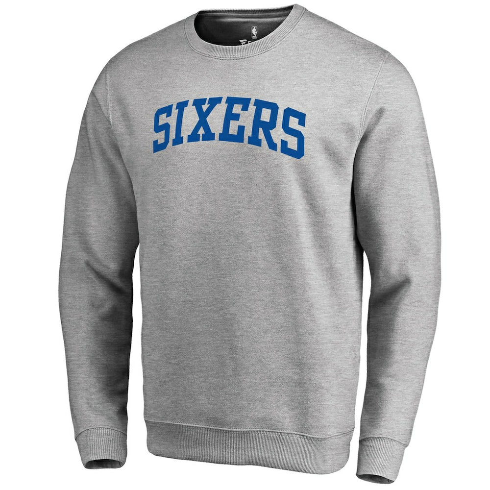 Philadelphia 76ers Wordmark II Pullover Sweatshirt Heathered Gray outlet