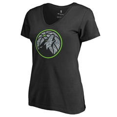 Minnesota Timberwolves Women's Static Logo V-Neck T-Shirt Black