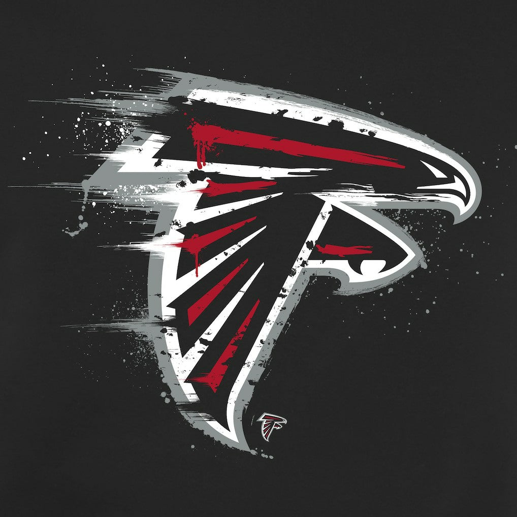 Atlanta Falcons Splatter Logo Pullover Hoodie - Black Hoodies