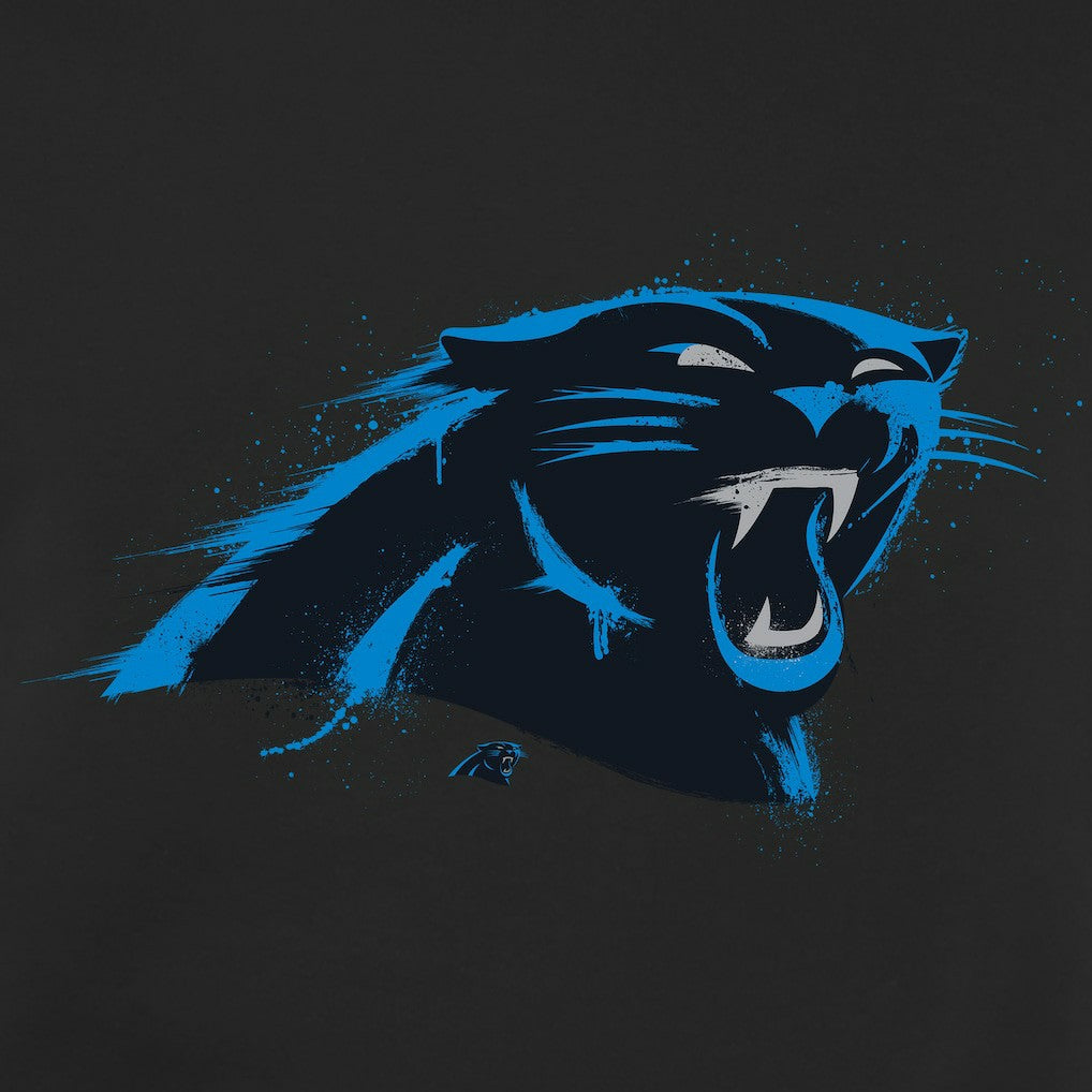 Carolina Panthers Splatter Logo Pullover Hoodie - Black Hoodies