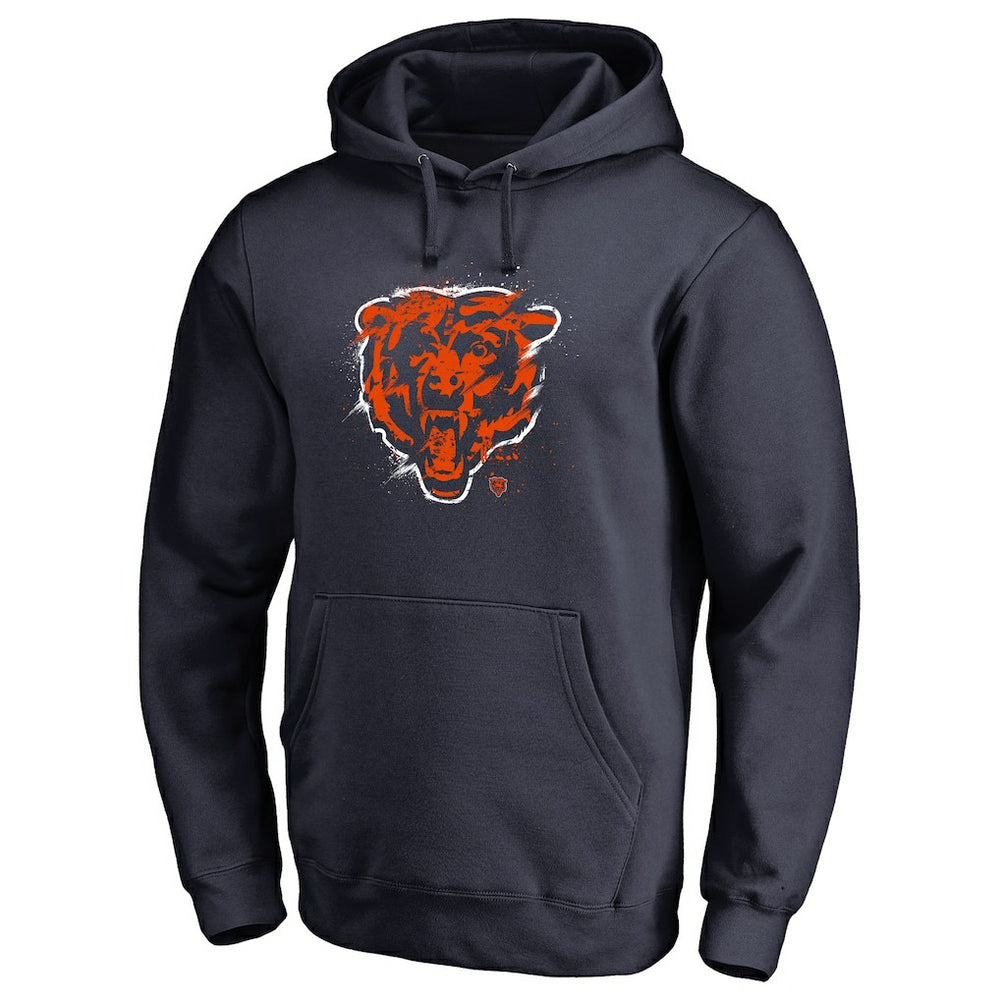 Chicago Bears Splatter Logo Pullover Hoodie - Navy Hoodies