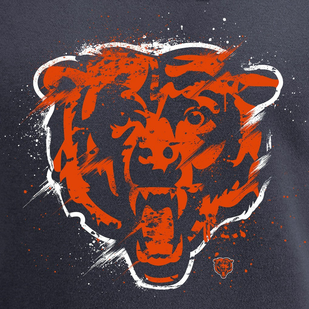 Chicago Bears Splatter Logo Pullover Hoodie - Navy Hoodies