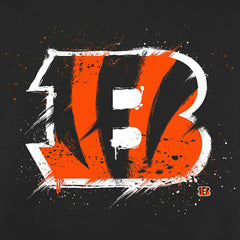 Cincinnati Bengals Splatter Logo Pullover Hoodie - Black Hoodies